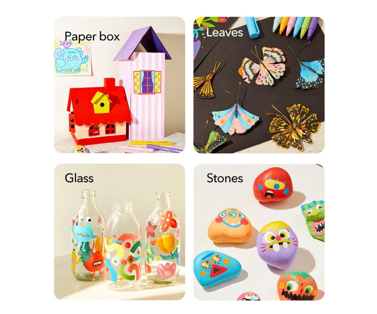 24 Pennarelli Acrilici Punta Pennello con Astuccio Doodle