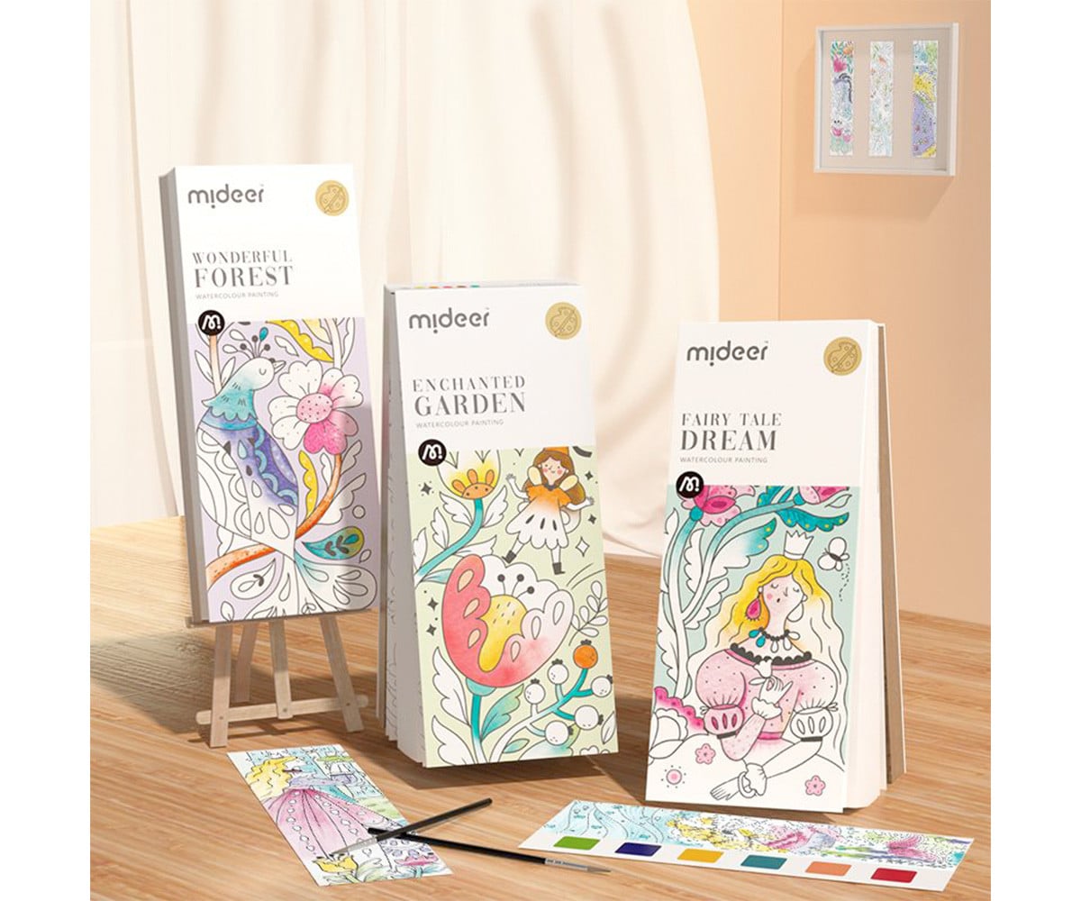 Livro para colorir em aquarela Enchanted Garden