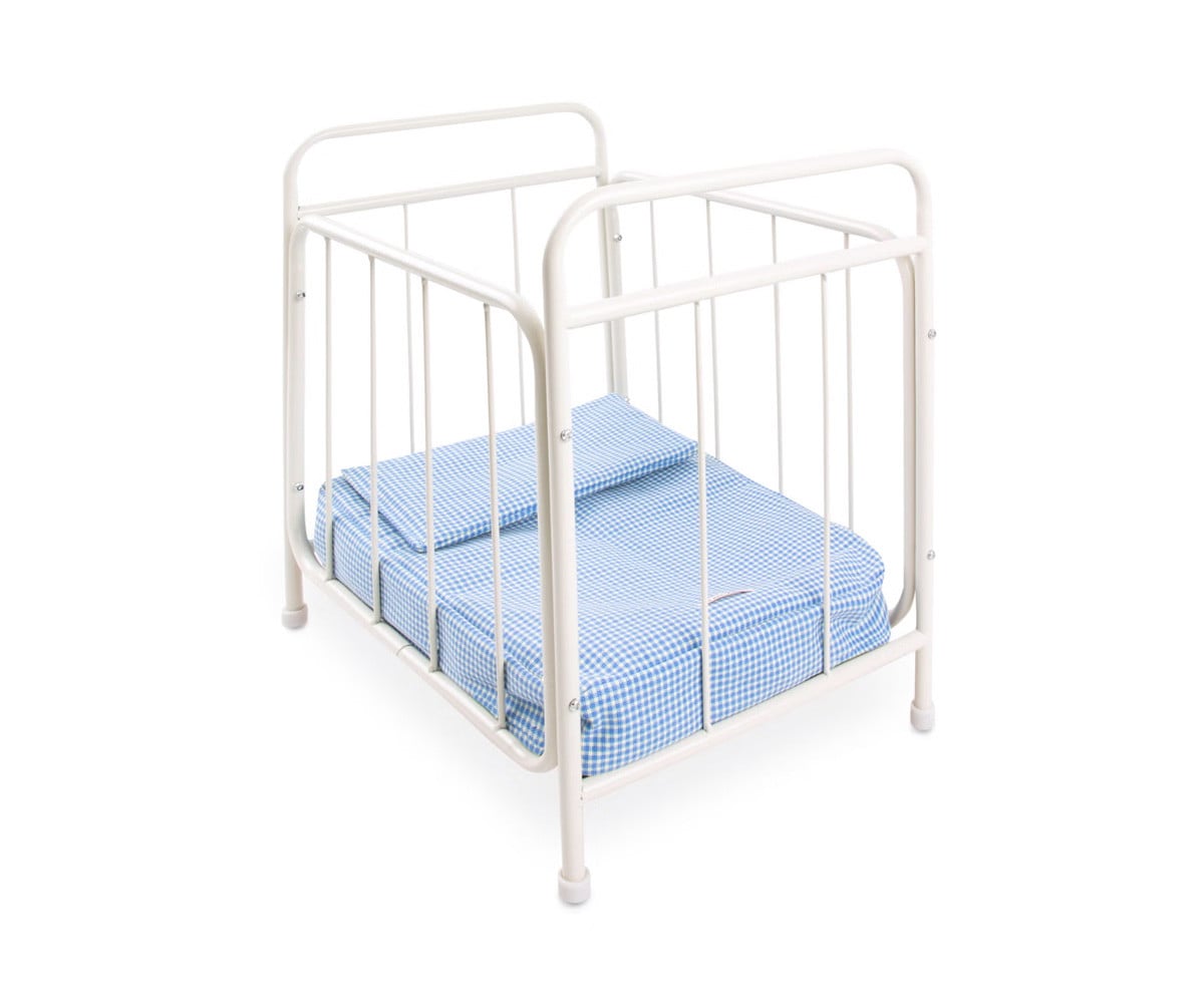 Berceau pour Poupée en Métal Vichy Bleu