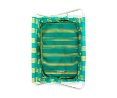 Berceau en Tissu et Métal pour Poupées Rayures Vertes