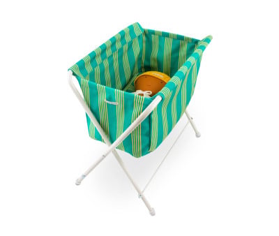 Berceau en Tissu et Métal pour Poupées Rayures Vertes
