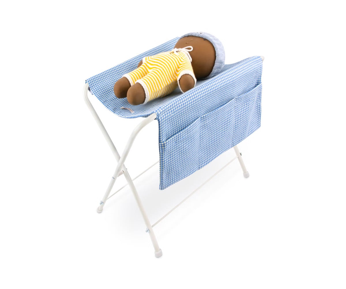 Table à Langer pour Poupées Vichy Bleu
