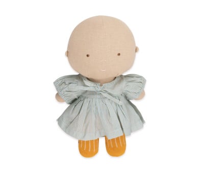 Vestido e meia-calça listrados de boneca Gommu