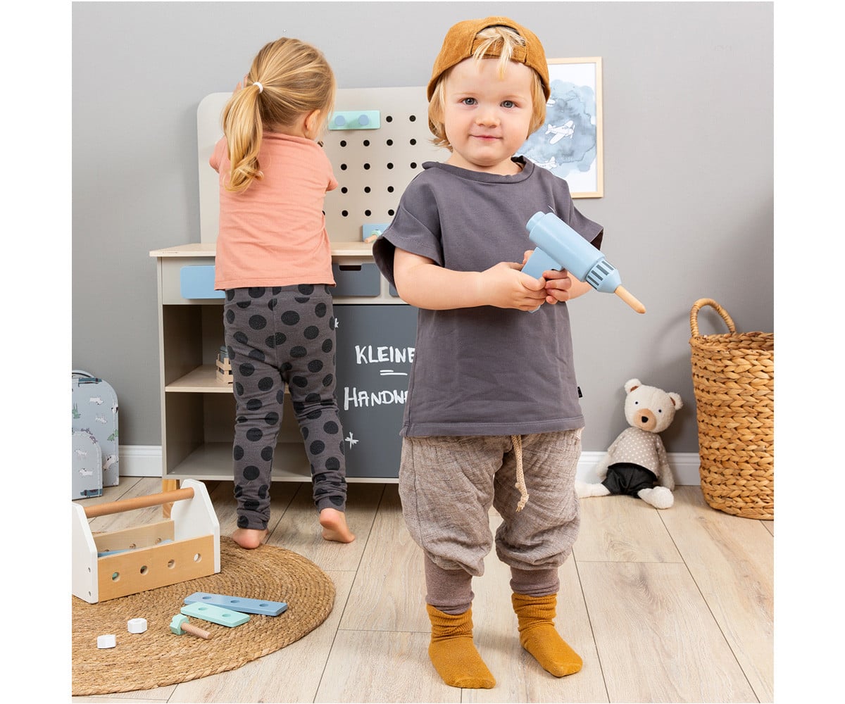 Bancada de trabalho infantil Fagus Grey/Natural