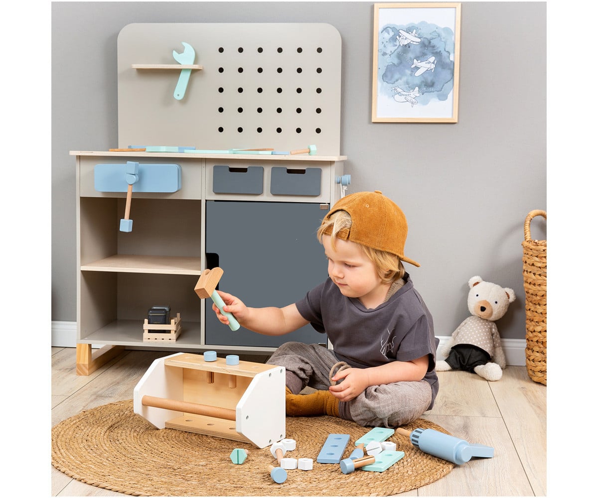 Bancada de trabalho infantil Fagus Grey/Natural