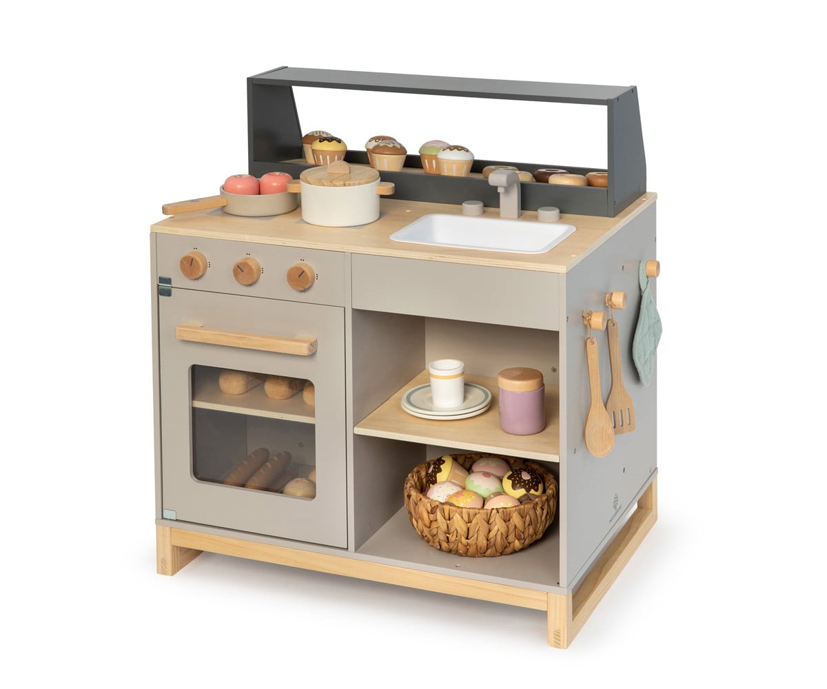 Cucina-Negozietto per Bambini Prunus Grey/Natural