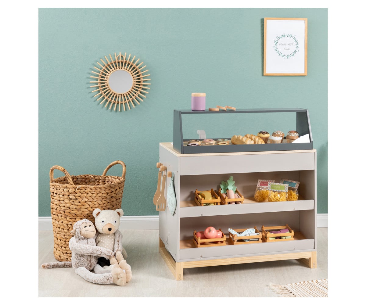 Cucina-Negozietto per Bambini Prunus Grey/Natural