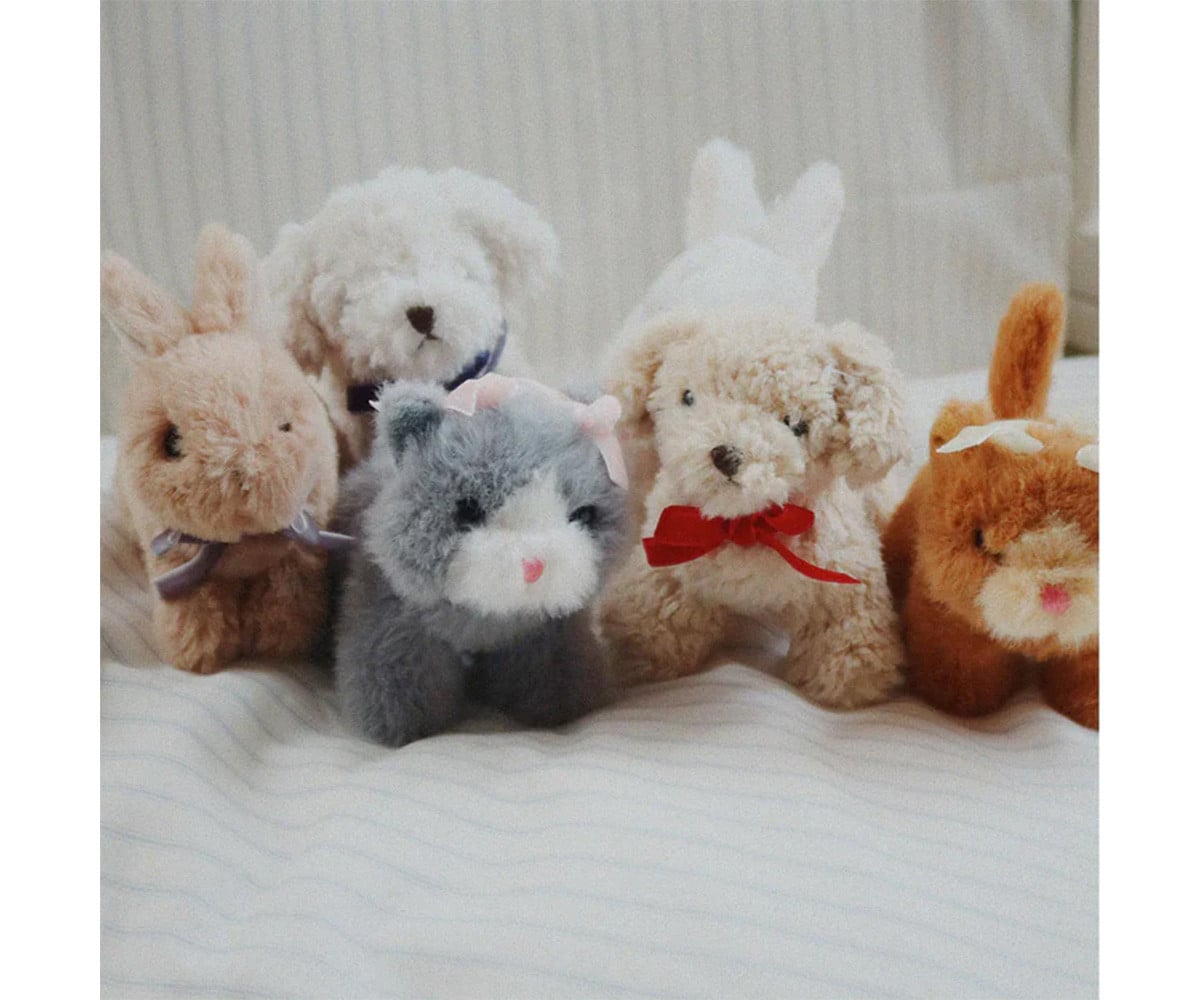 Baby Animals Grey Cat Mini Plush