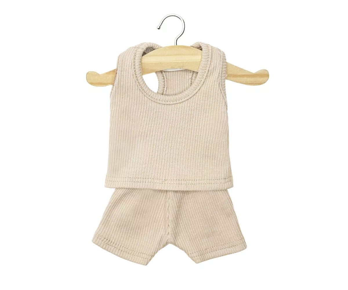 Roupa íntima Les P'tits Basiques Marcel en Maille Côtelee Latte para boneca Gordis
