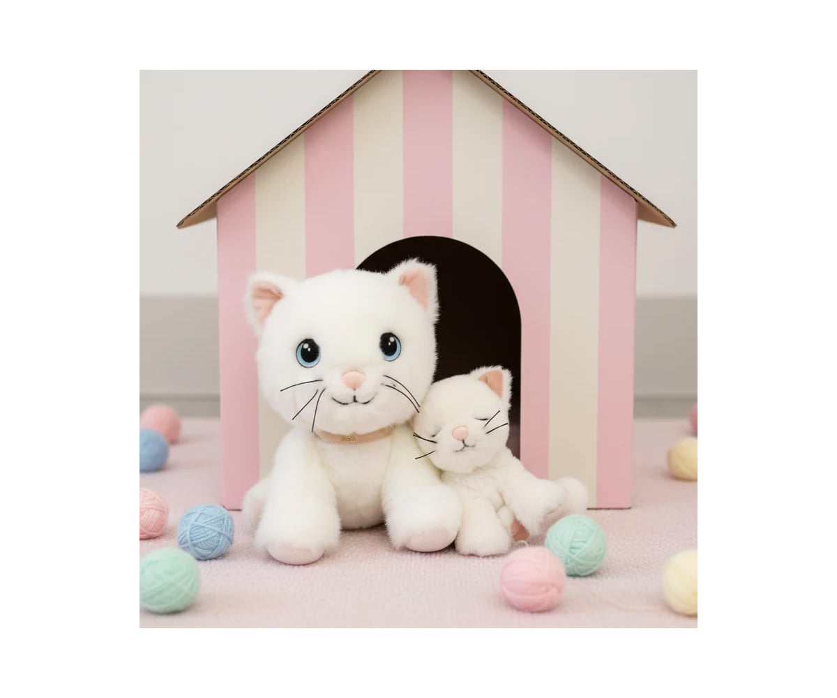 Peluche Articulado Dinkum Cat Lux White