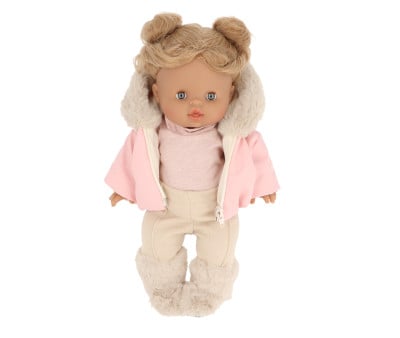 Boneca Gordis Luisa com conjunto, jaqueta de esqui Gigi e botas bege