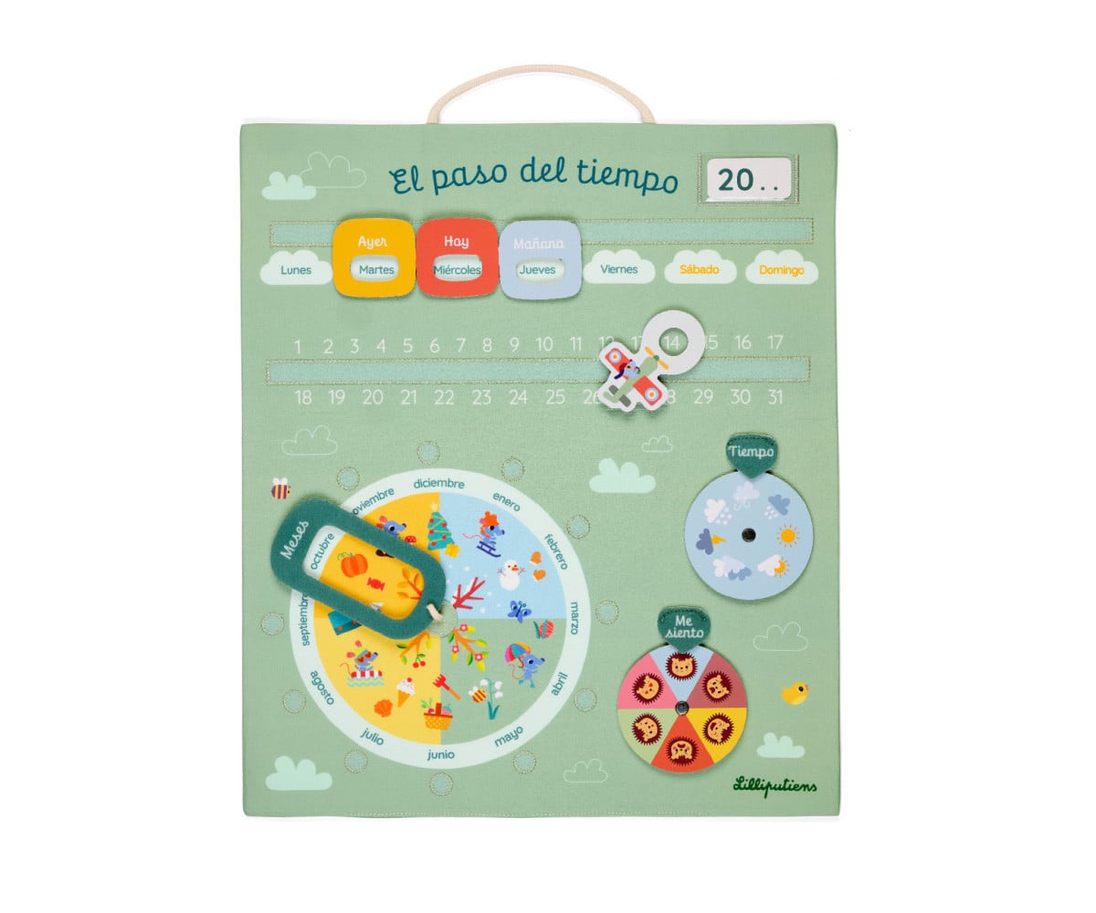 Calendário infantil de tecido espanhol