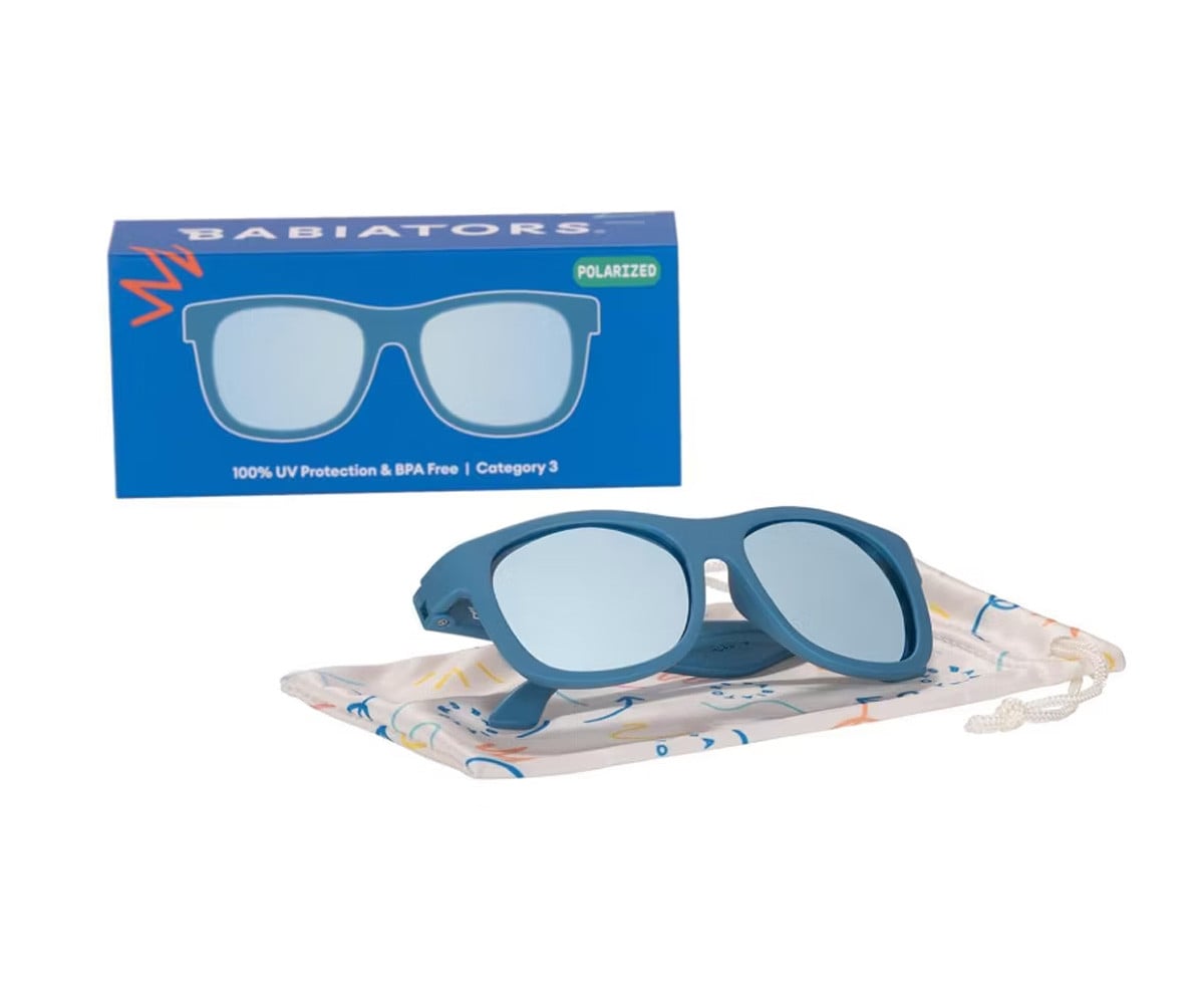 Óculos de sol flexíveis (+6 anos) Lentes polarizadas Navigator, azul meia-noite, azul claro, espelha