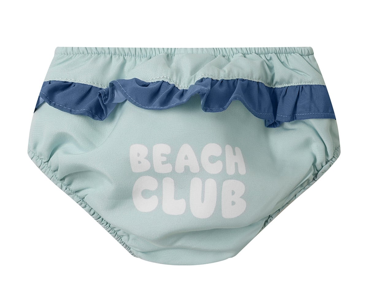 Diaper Swimsuit with Ruffles Stripes Blues & Beyond