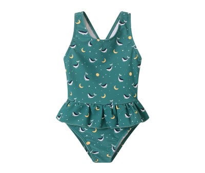 Bañador Cruzado con Volantes Whale Teal