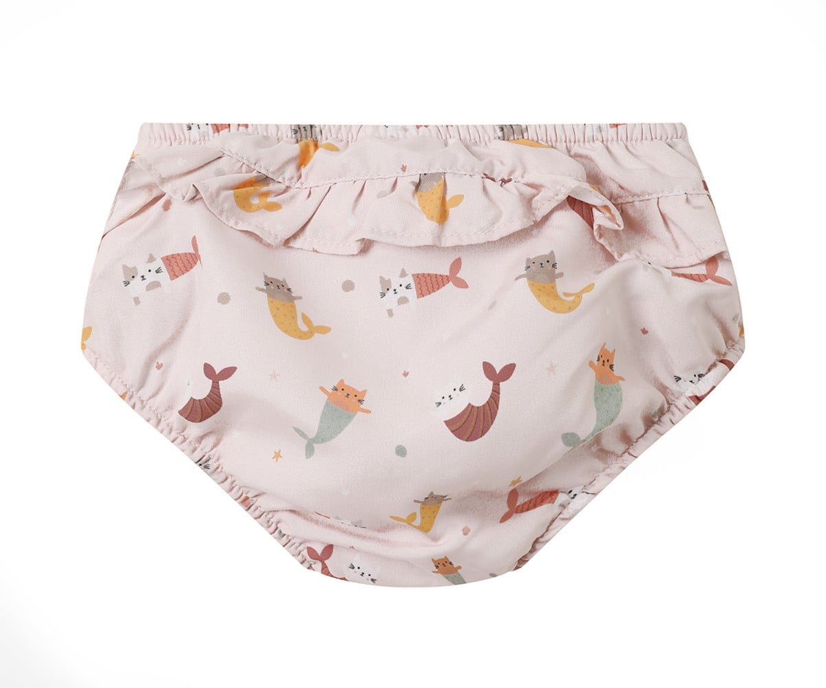 Diaper Swimsuit with Ruffles Mermaid Cats