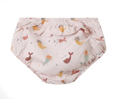 Diaper Swimsuit with Ruffles Mermaid Cats