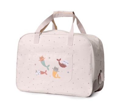 Sac de Plage avec Filet Mermaid Cats Personnalisable