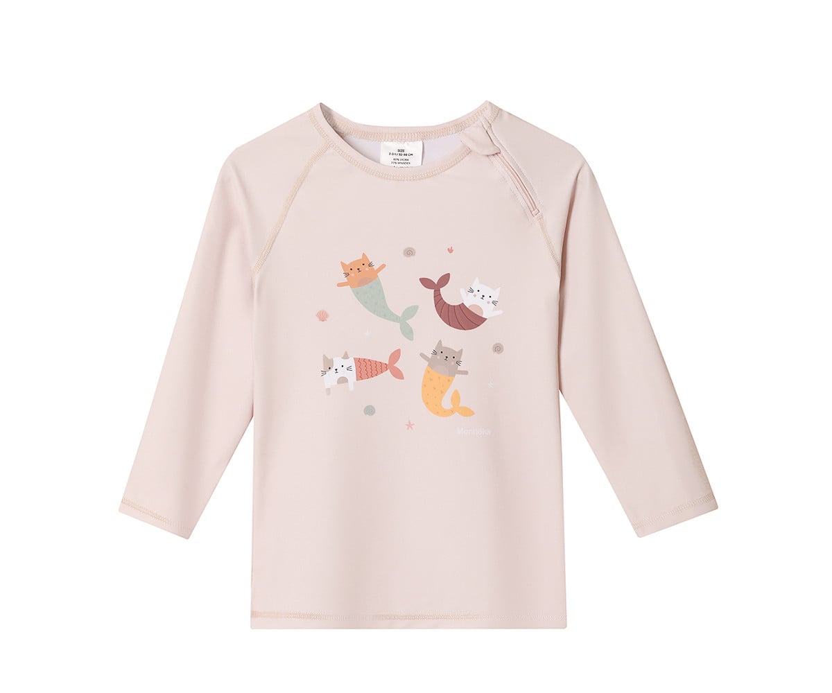 Camiseta de proteção solar de manga comprida Mermaid Cats
