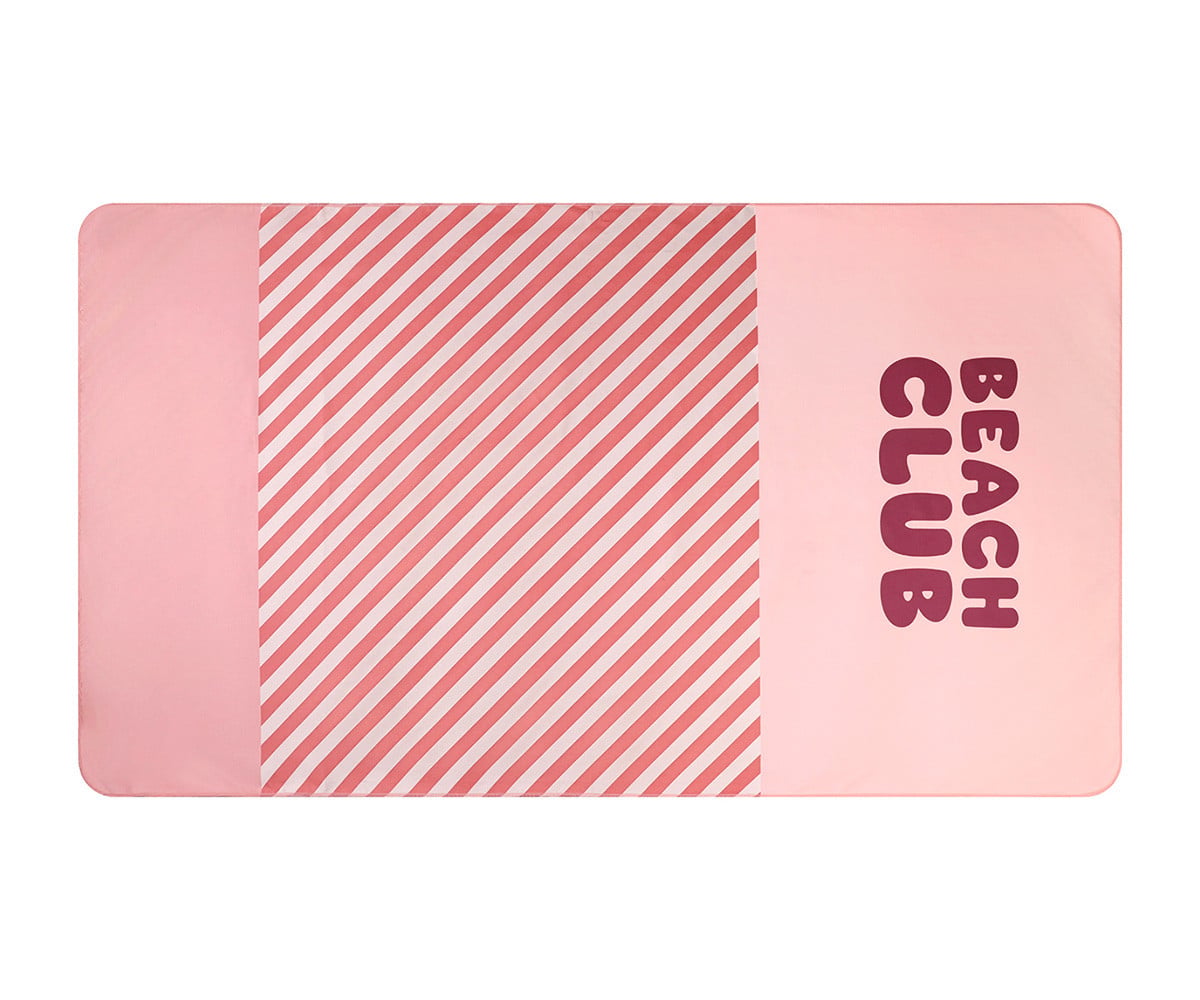 Toalha de praia Microfibra Personalizável Stripes Bloom & Blush