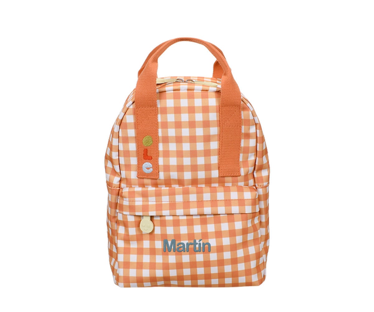 Mochila infantil pequena personalizável Gingham