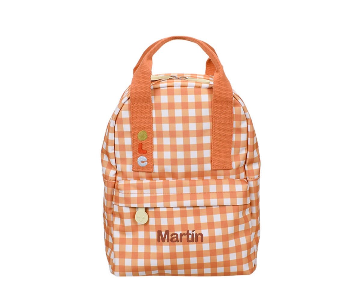 Mochila infantil pequena personalizável Gingham