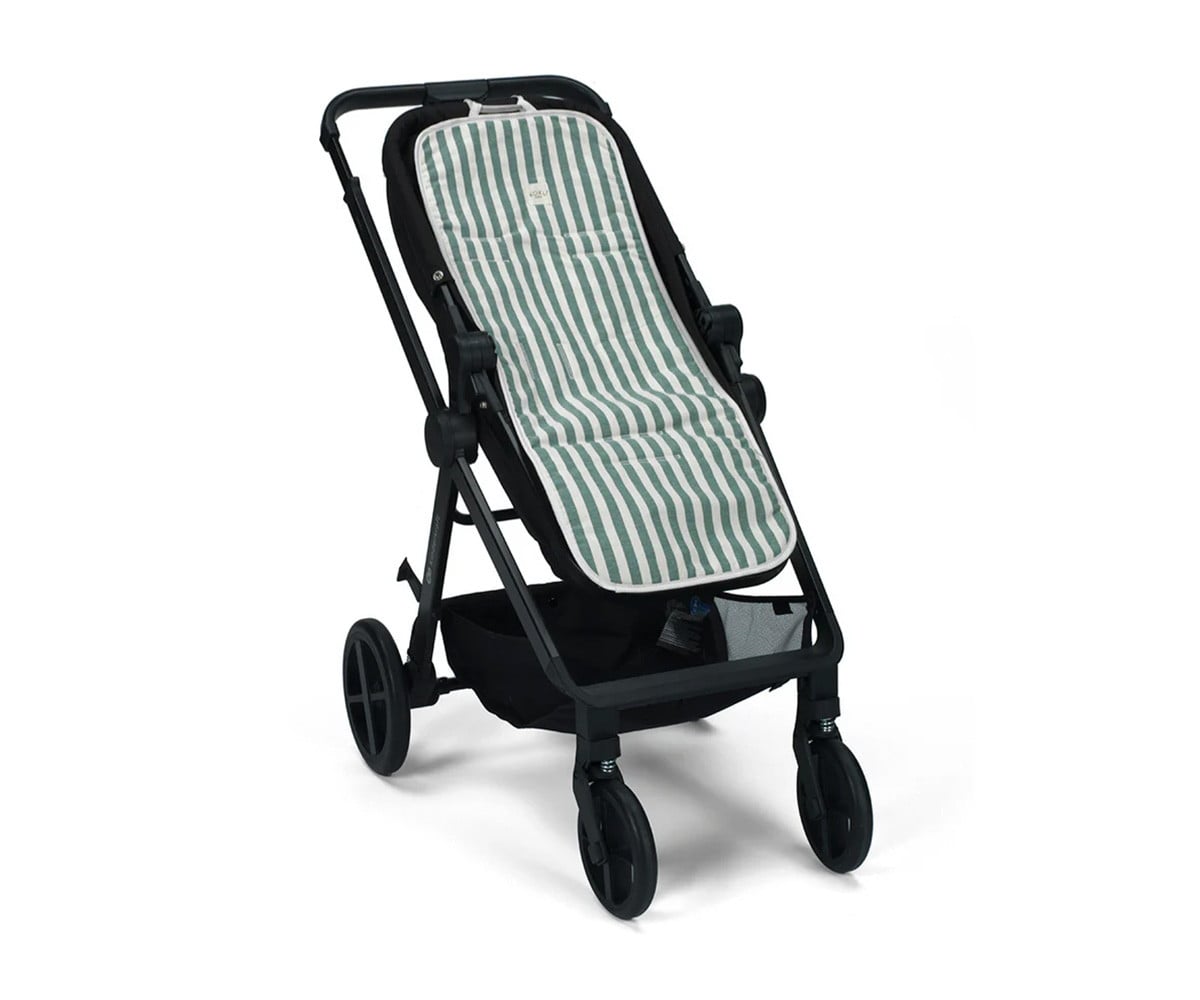 Stroller Cover Stripe Green Khaki