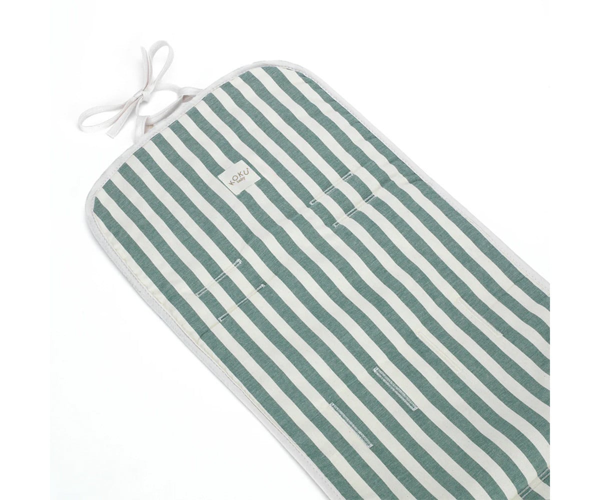 Stroller Cover Stripe Green Khaki