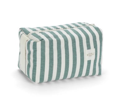 Beauty Case Stripe Green Khaki