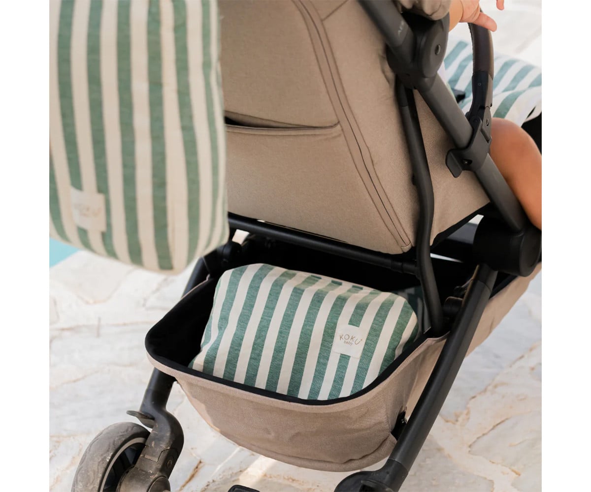 Beauty Case Stripe Green Khaki