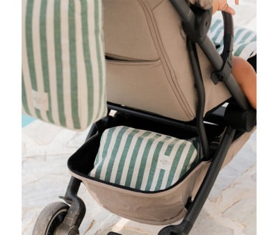 Beauty Case Stripe Green Khaki