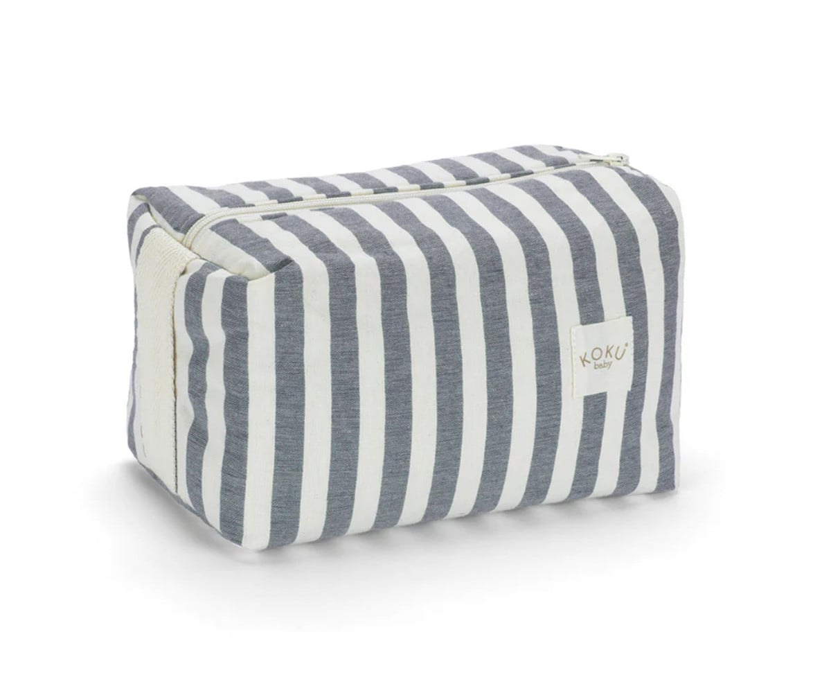 Beauty Case Stripe Navy Blue