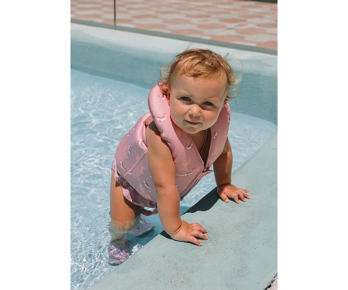 Colete Flutuador Whale Pink Learning 1 a 2 anos