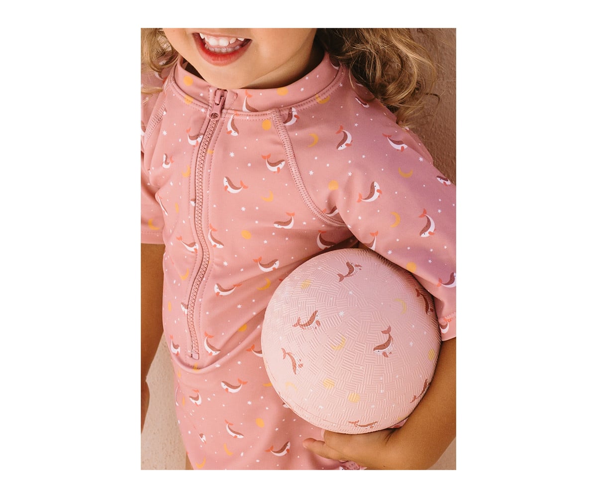 Fato com zíper Whale Pink