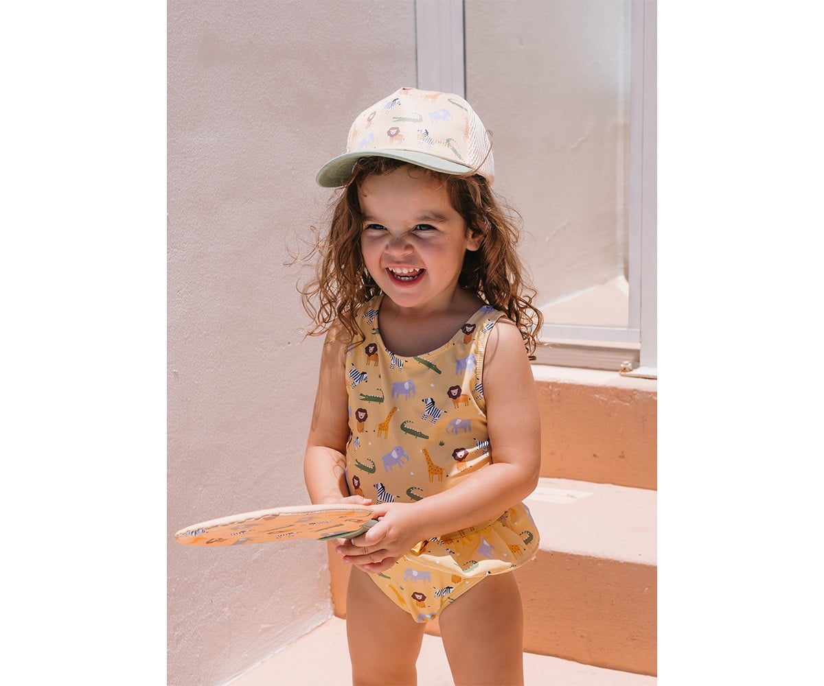 Costume Intero Incrociato con Volanti Wild Animals