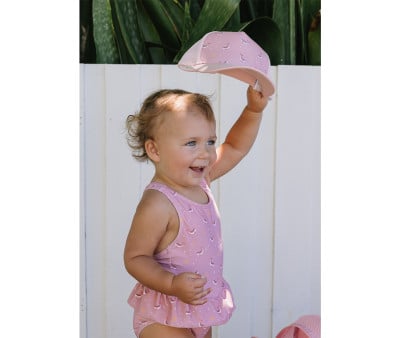 Fato Cruzado com Folhos Whale Pink
