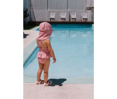 Fato Cruzado com Folhos Whale Pink