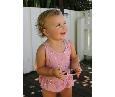 Fato Cruzado com Folhos Whale Pink
