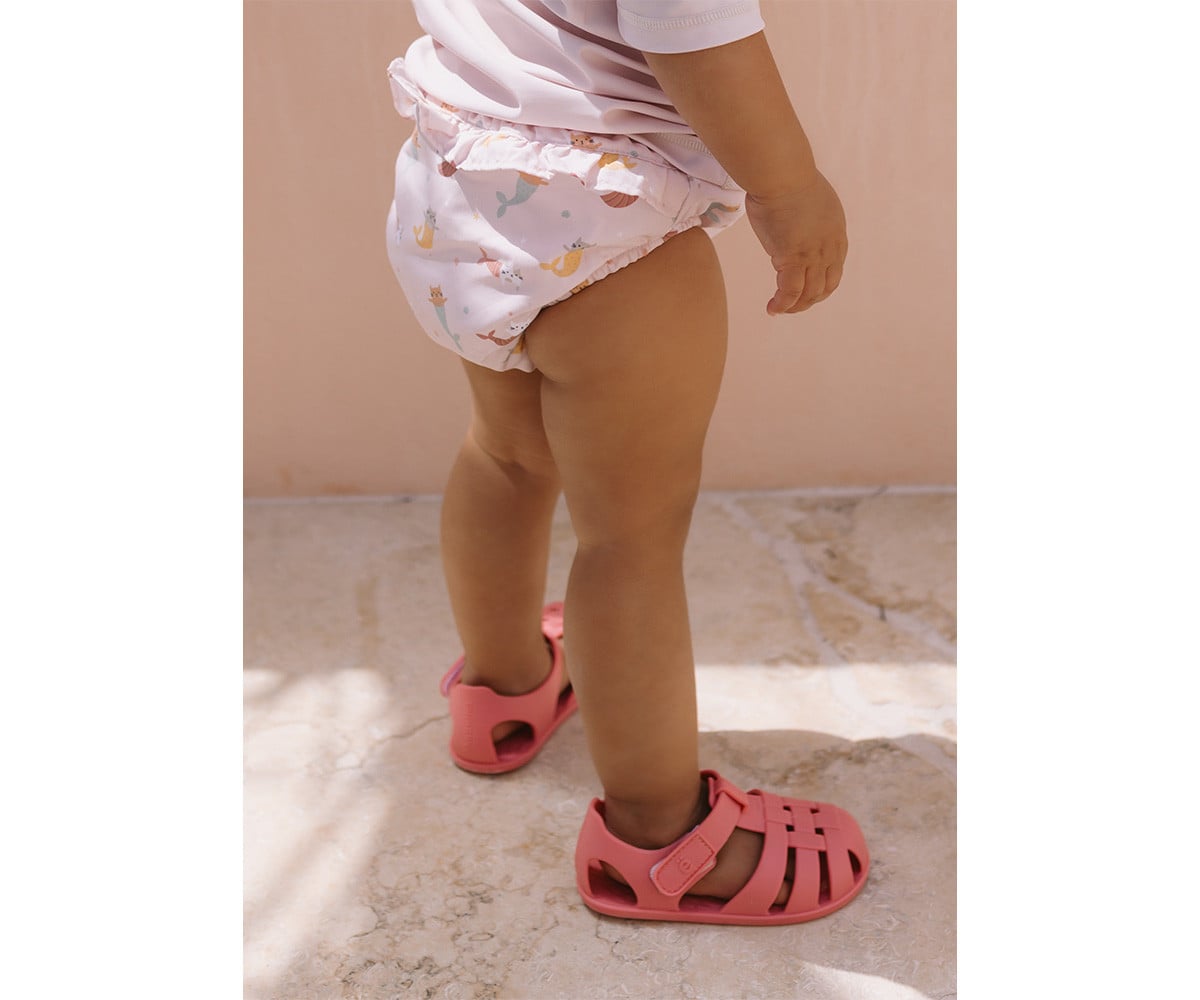 Diaper Swimsuit with Ruffles Mermaid Cats