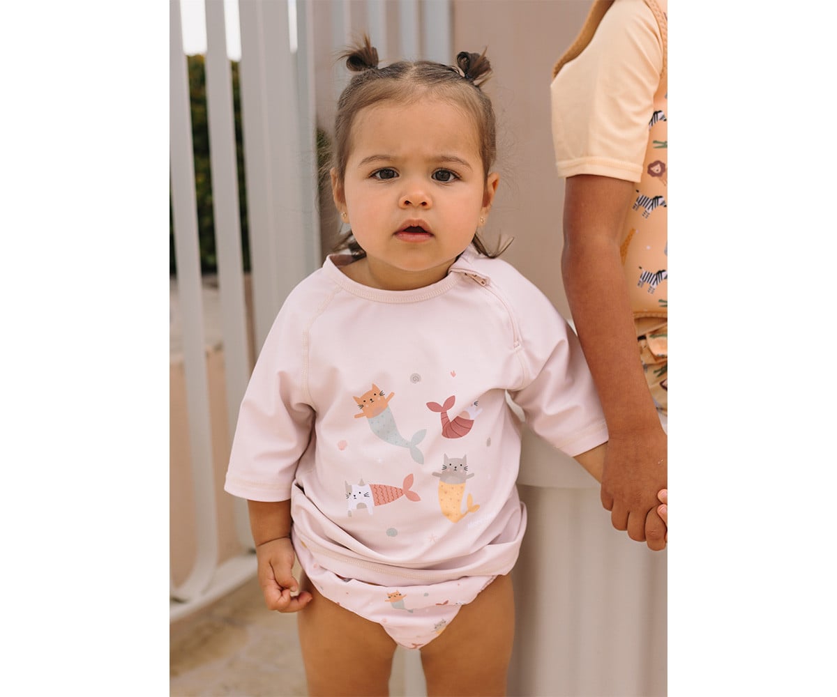 Diaper Swimsuit with Ruffles Mermaid Cats