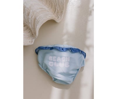 Diaper Swimsuit with Ruffles Stripes Blues & Beyond
