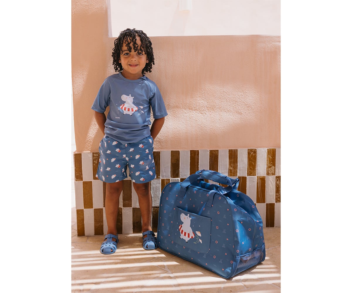 Bolso de Playa con Rejilla Hippos Personalizable