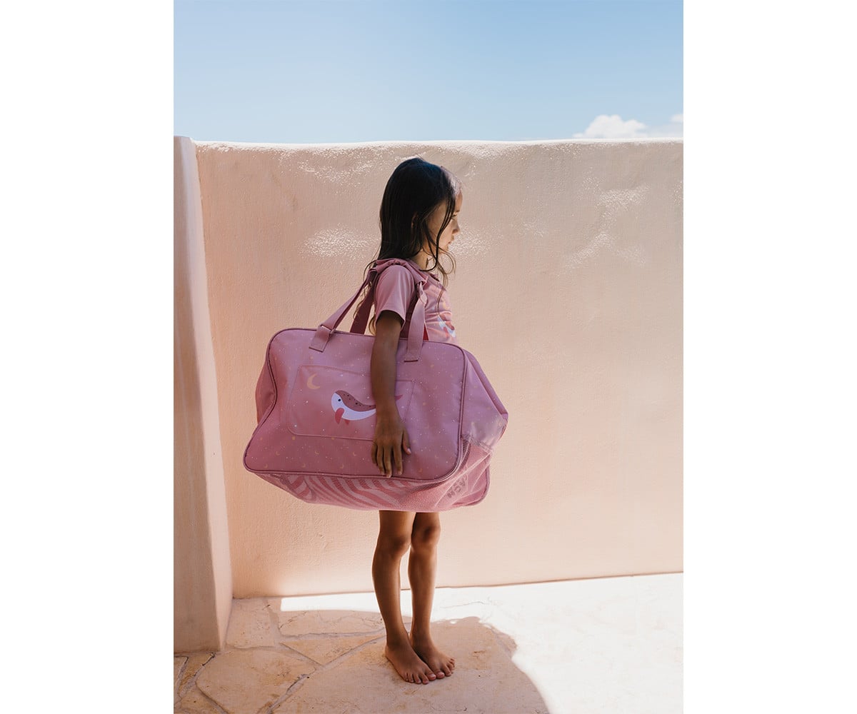 Bolso de Playa con Rejilla Whale Pink Personalizable