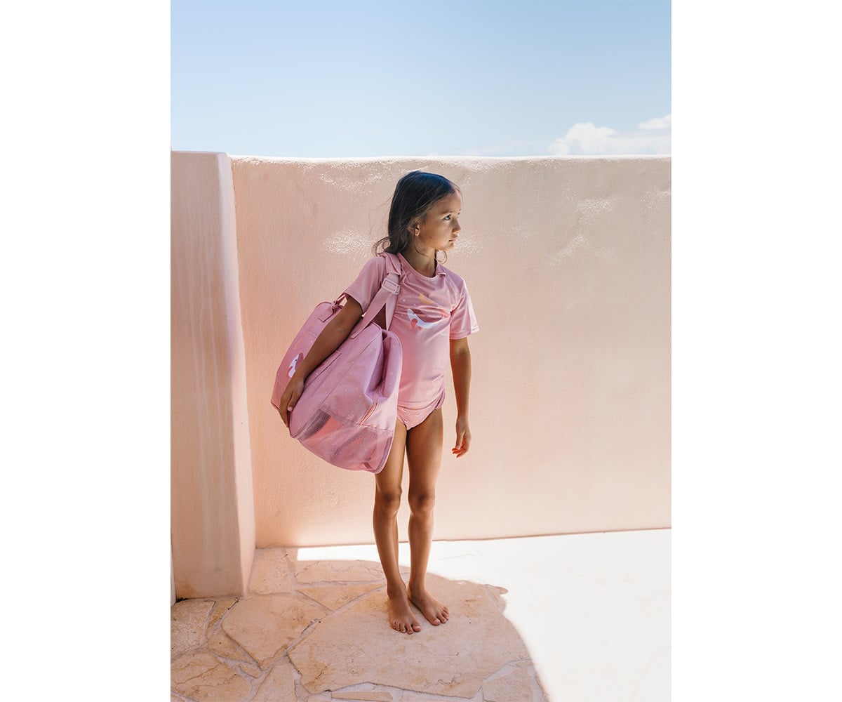 Bolso de Playa con Rejilla Whale Pink Personalizable