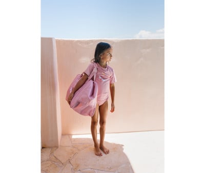 Bolso de Playa con Rejilla Whale Pink Personalizable