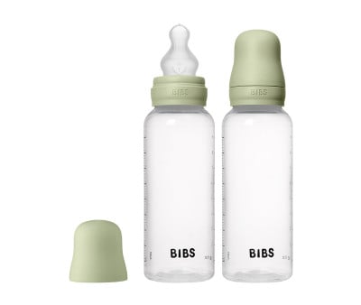 2 Biberons en Plastique BIBS Silicone Sage 270 ml