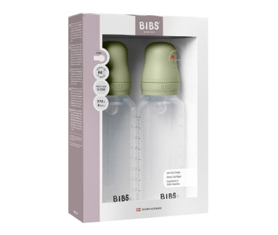 2 Biberons en Plastique BIBS Silicone Sage 270 ml