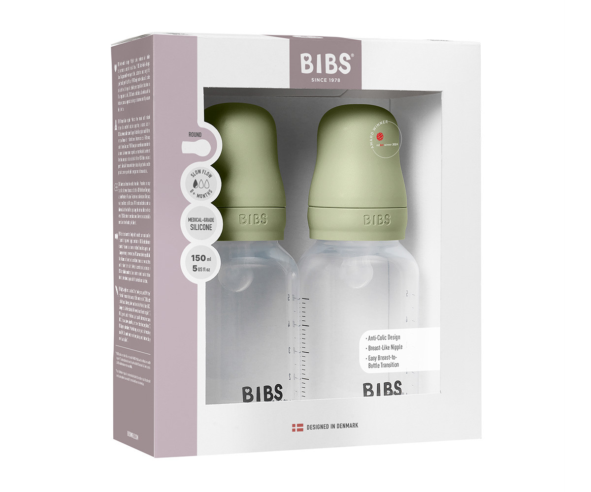 2 Biberon Plastica BIBS Silicone Sage 150ml