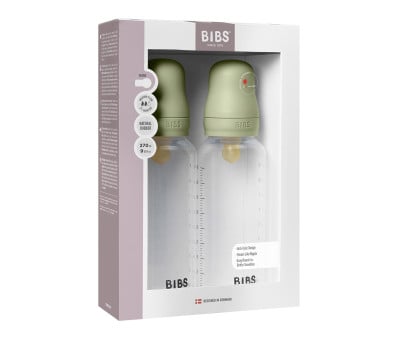 2 Biberons en Plastique BIBS Latex Sage 270 ml