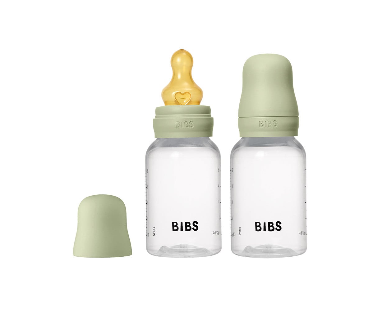 2 Biberons en Plastique BIBS Latex Sage 150 ml